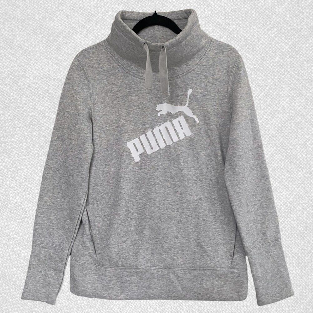 Puma High Cowl Neck Grey Sweater Size M